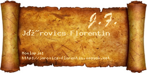 Járovics Florentin névjegykártya